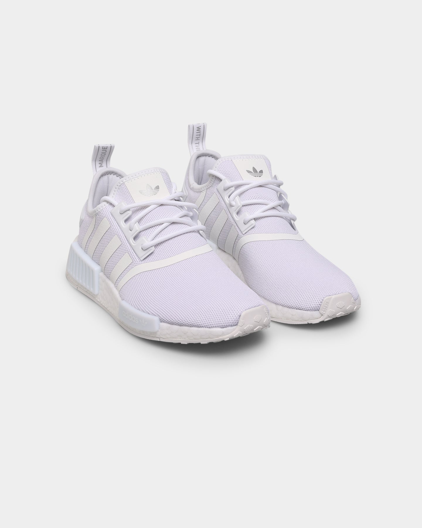Adidas Women's NMD_R1 Primeblue Running Shoes - Cloud White/Silver Metallic - Lightweight Comfort for Jogging, Gym & Casual Wear