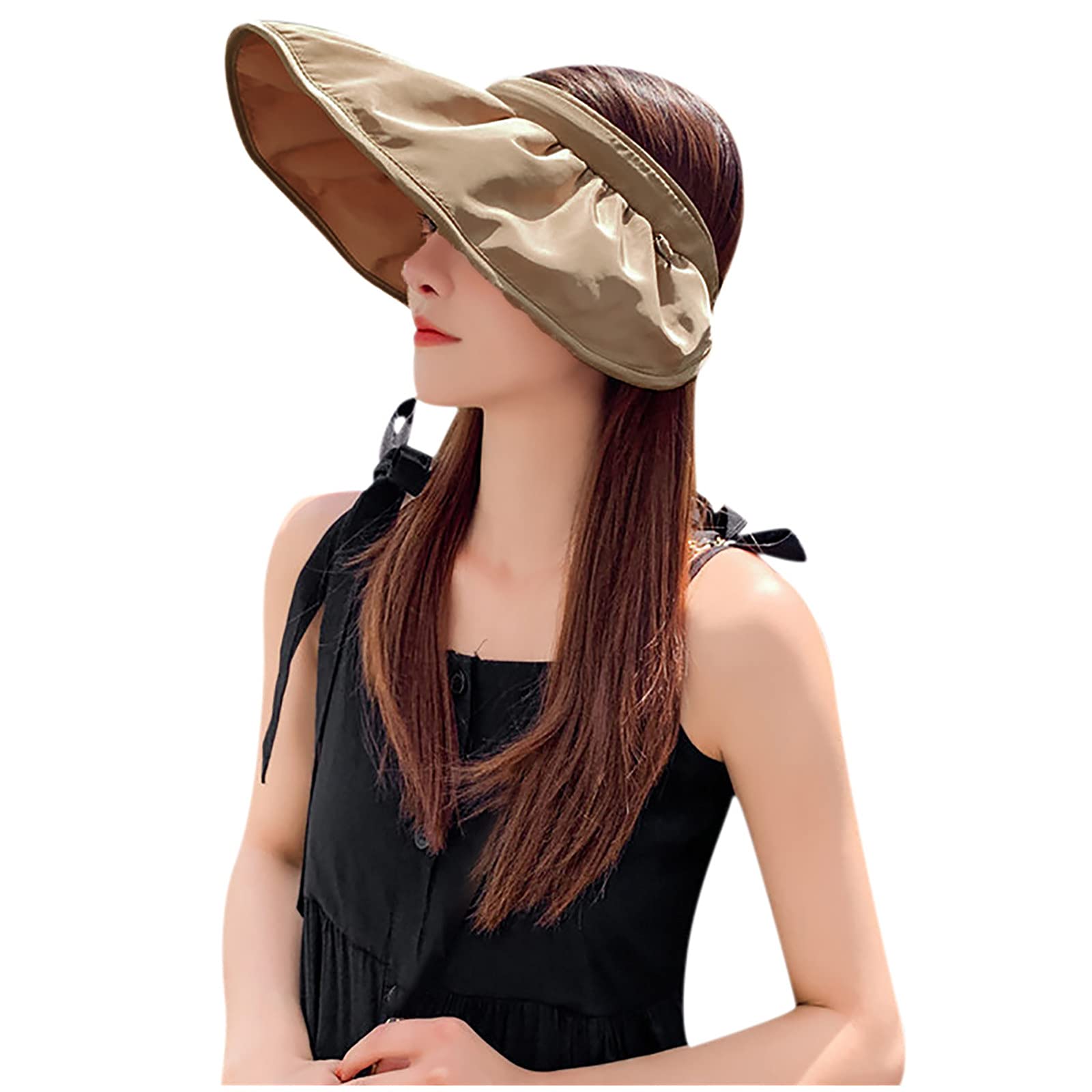 Women's Foldable Wide Brim Sun Hat - UPF 50+ UV Protection Beach Straw Hat for Women - Perfect for Beach Vacations, Poolside Lounging & Outdoor Summer Activities