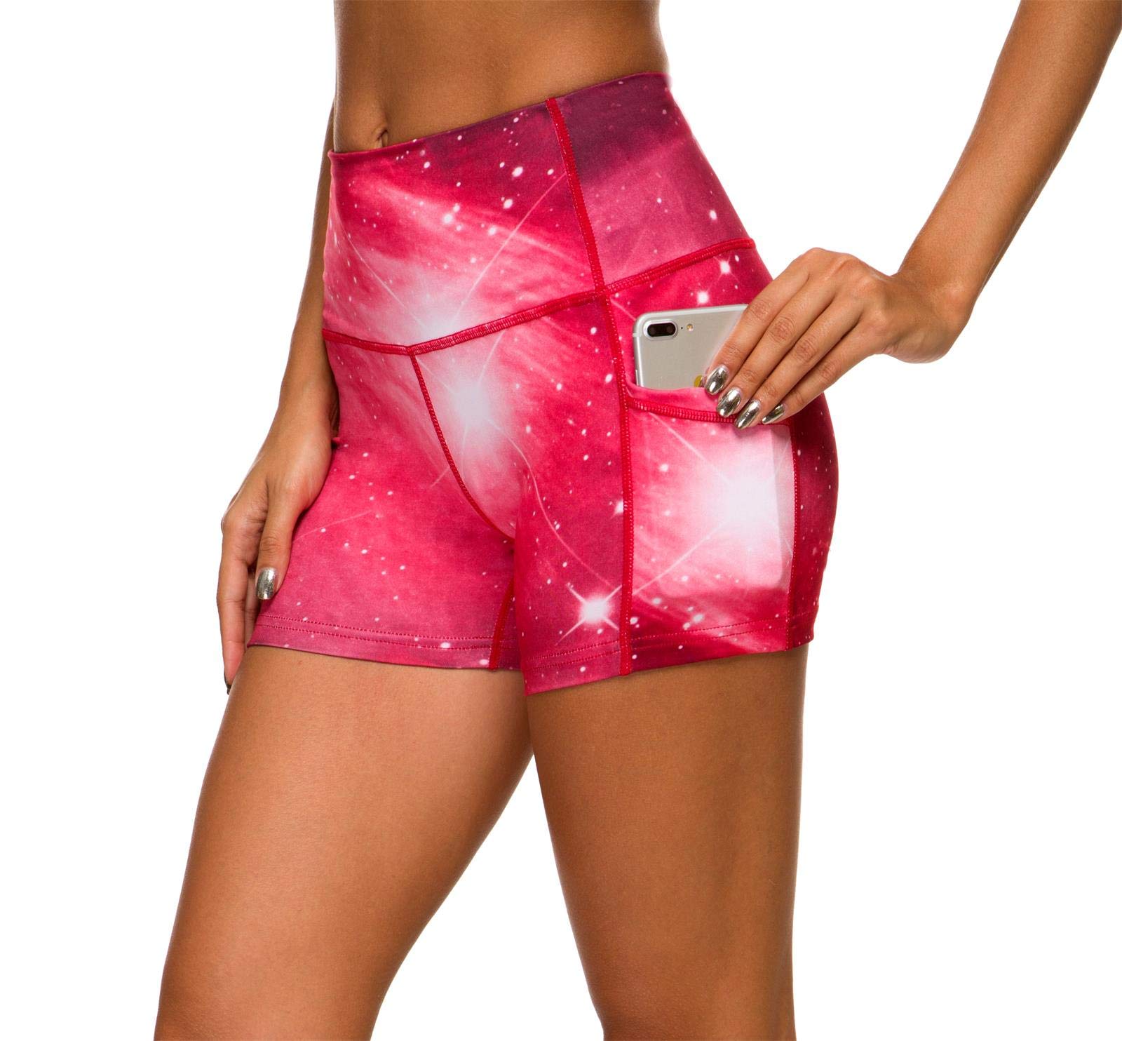 Munvot Women's High Waisted Tummy Control Workout Shorts - Running, Yoga, Gym & Fitness Training - Breathable Moisture Wicking Athletic Shorts for Women - Perfect for HIIT, Pilates & Outdoor Activities