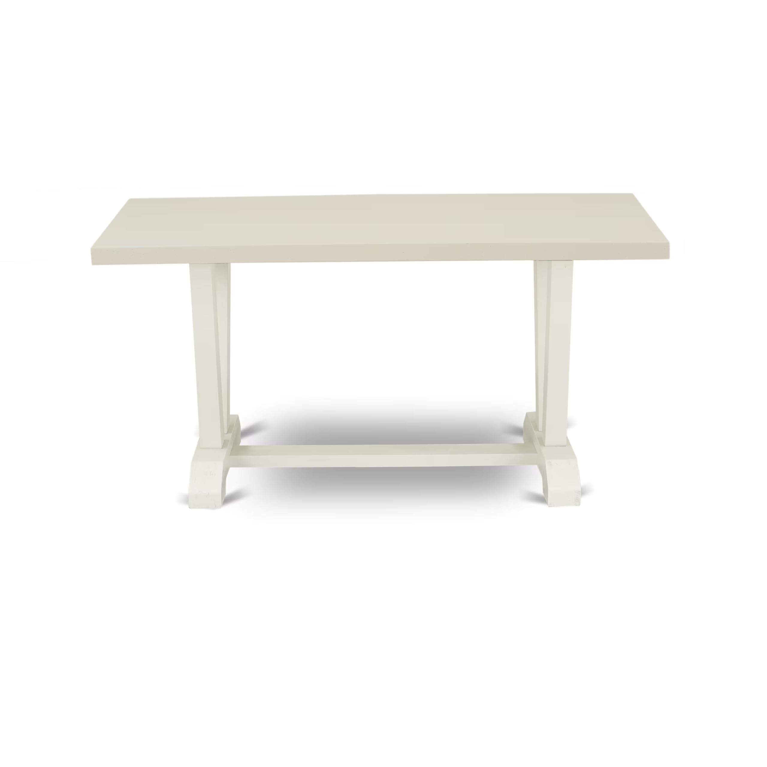 East West Furniture 5-Piece Kitchen Table Set for 4 - 36x60 Inch Rectangle Dining Table with V-Legs & 4 Shitake Linen Fabric Parsons Chairs, Multi-Color - Perfect for Small Dining Rooms, Breakfast Nooks, and Cozy Family Meals