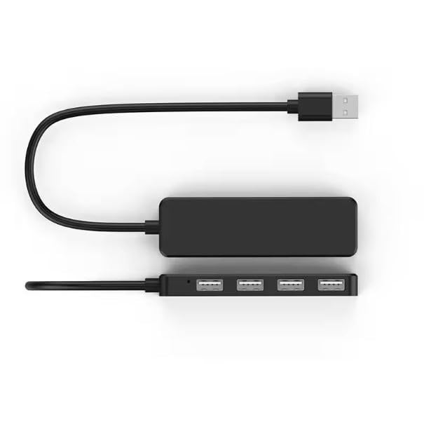 TJ ENTERPRISES 4-Port USB 2.0 Hub - Ultra Slim Portable USB Splitter Adapter for MacBook Pro/Air, iMac, Windows Laptop, PC, Surface Pro - Expand USB Ports for Flash Drives, External Hard Drives, Keyboard & Mouse - Perfect for Home Office, Travel & Workspace Setup