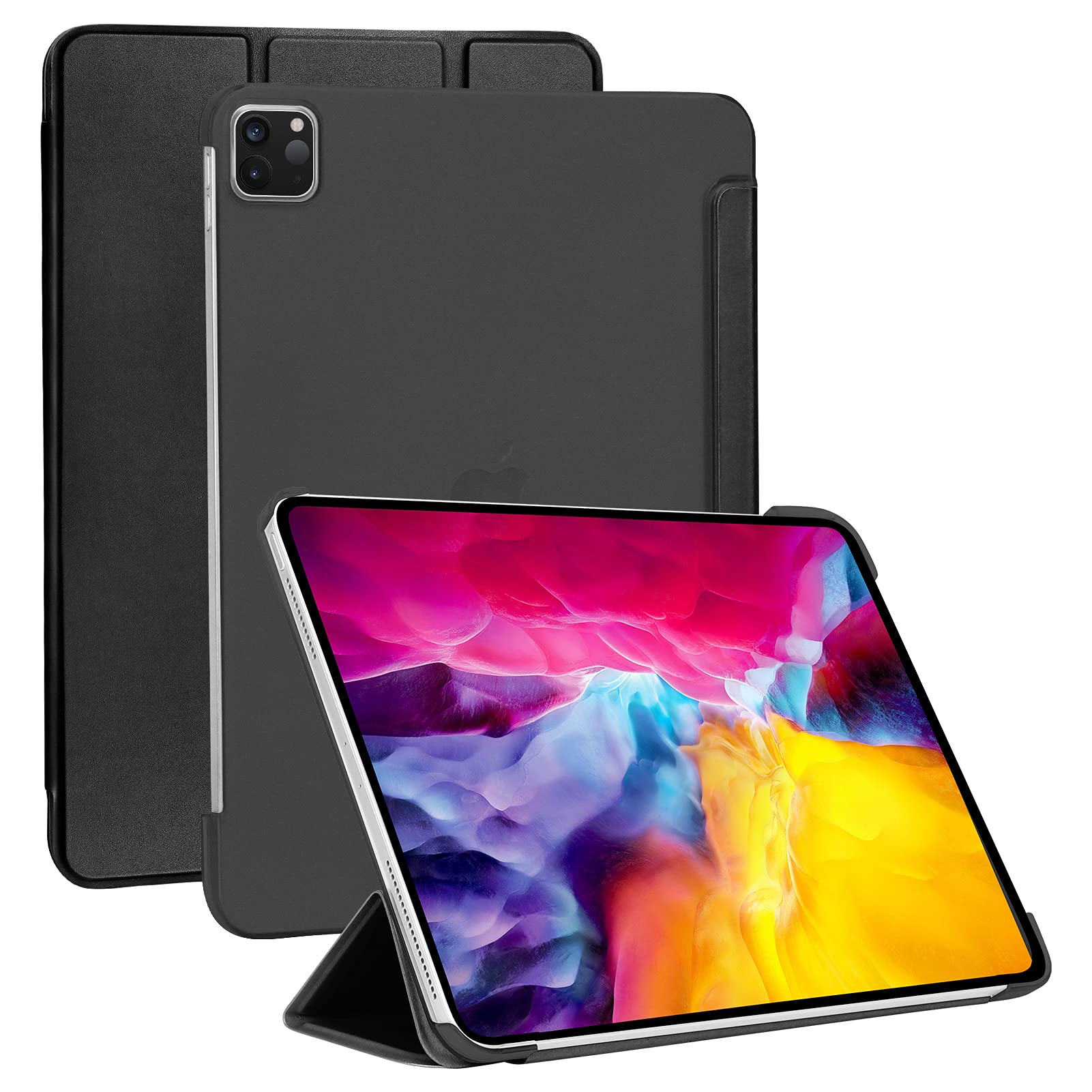Premium Skycase iPad Air 4 10.9 Case (2020) & iPad Pro 11 (2021/2020/2018) - Slim Flip Folio Cover with Auto Sleep/Wake, Multi-Angle Stand for Watching Videos & Typing - Perfect for Work, Travel & Home Use - Black