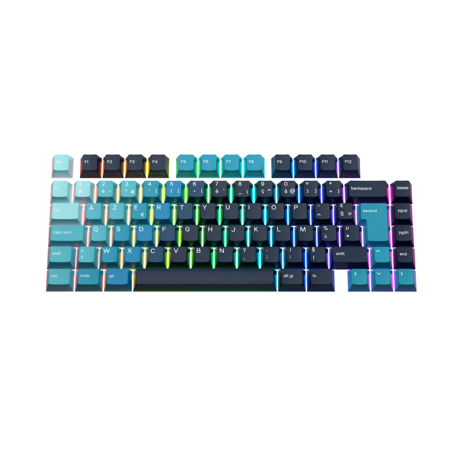 Celestial Ice FR Keycaps - Premium Custom Keycaps for Mechanical Keyboards | Perfect for Gaming, Typing & Office Work