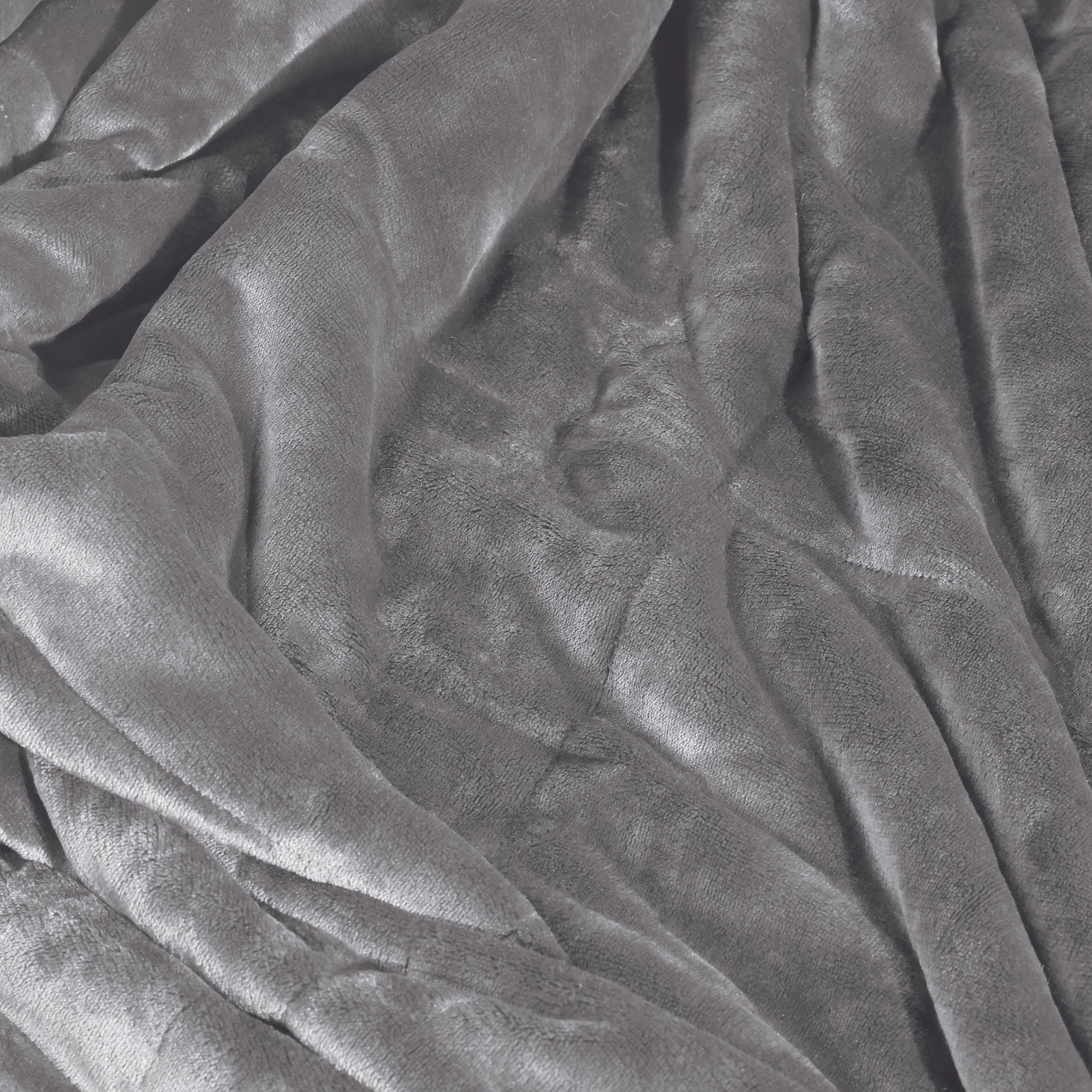 Vellux Queen Plush Lux Warm Blankets - Ultra Soft All Season Lightweight Quilted Blanket for Full/Queen Size Bed - Luxury Hotel Style Box Stitched Comforter (Grey) - Perfect for Bedroom, Living Room & Guest Room Coziness