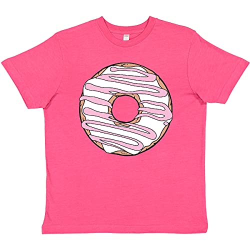 Inktastic Pink Donut Graphic Youth T-Shirt - Cute Doughnut with Icing Design for Kids & Teens - Perfect for Birthday Parties, School Events & Casual Wear