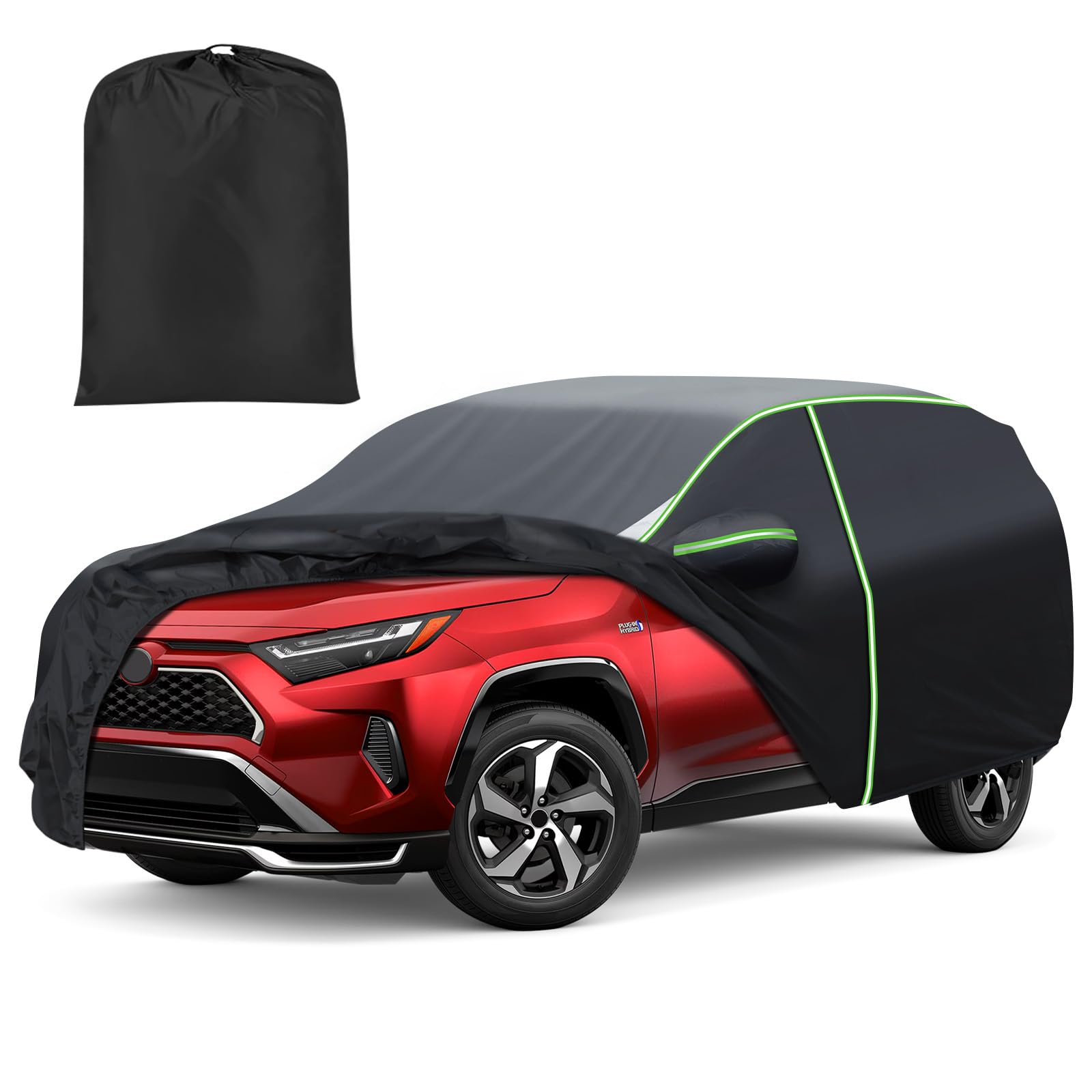 Mixsuper All-Weather Waterproof Car Cover for Toyota RAV4 (1994-2025) - Full Protection Outdoor Car Cover with Zipper Door & Reflective Strips - Perfect for Parking, Travel, and Extreme Weather Protection