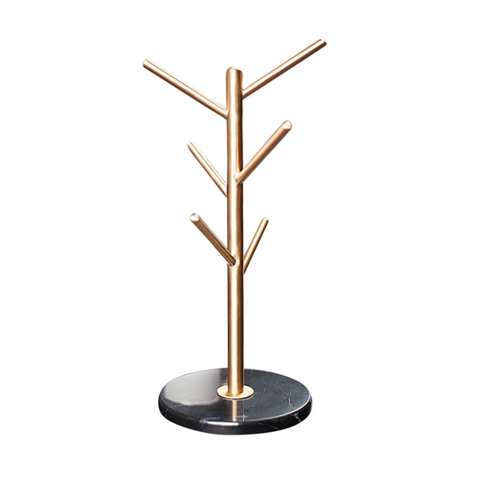 Marble Base Mug Holder Tree with 6 Hooks - Stylish Coffee Cup Organizer for Kitchen Countertop & Office Desk | Perfect for Home, Cafe, and Gift Giving