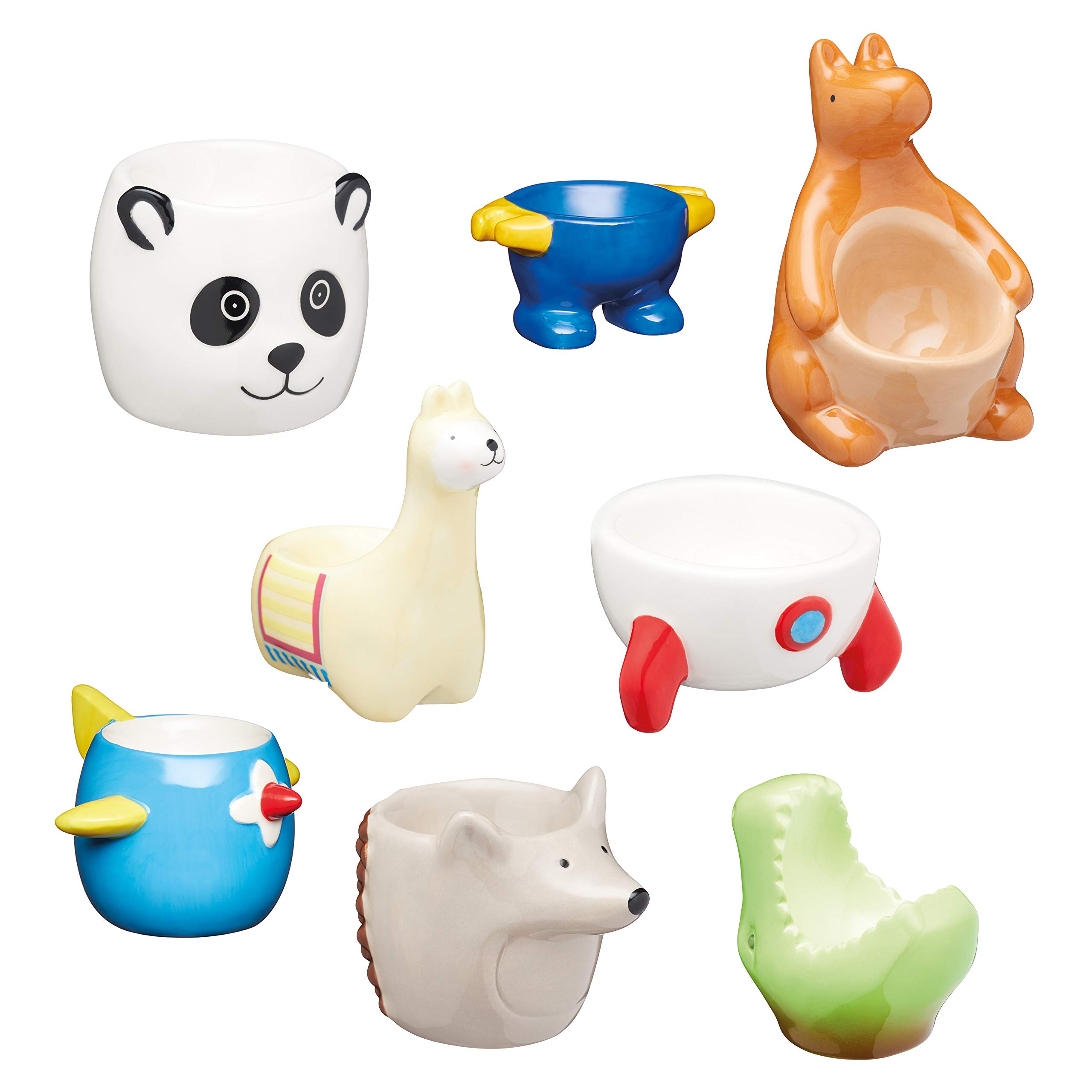 KitchenCraft Ceramic Llama Egg Cup Holder - 4