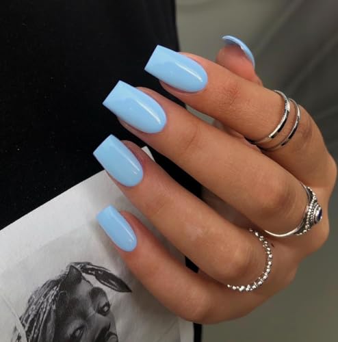 glossy light blue