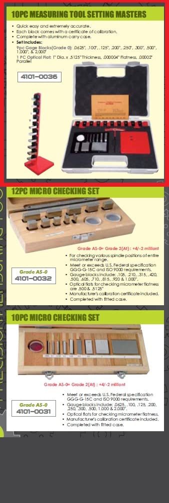 HHIP 4101-0036 10-Piece Precision Setting Masters Measuring Tool Set for Machinists & Engineers - Ideal for Workshop, Metalworking, and Industrial Measurements