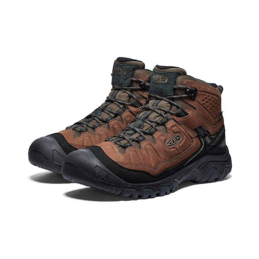 Men's KEEN Targhee IV Mid WP Waterproof Hiking Boots - Bison/Black - Durable & Comfortable for Outdoor Adventures, Trail Walking & Backpacking