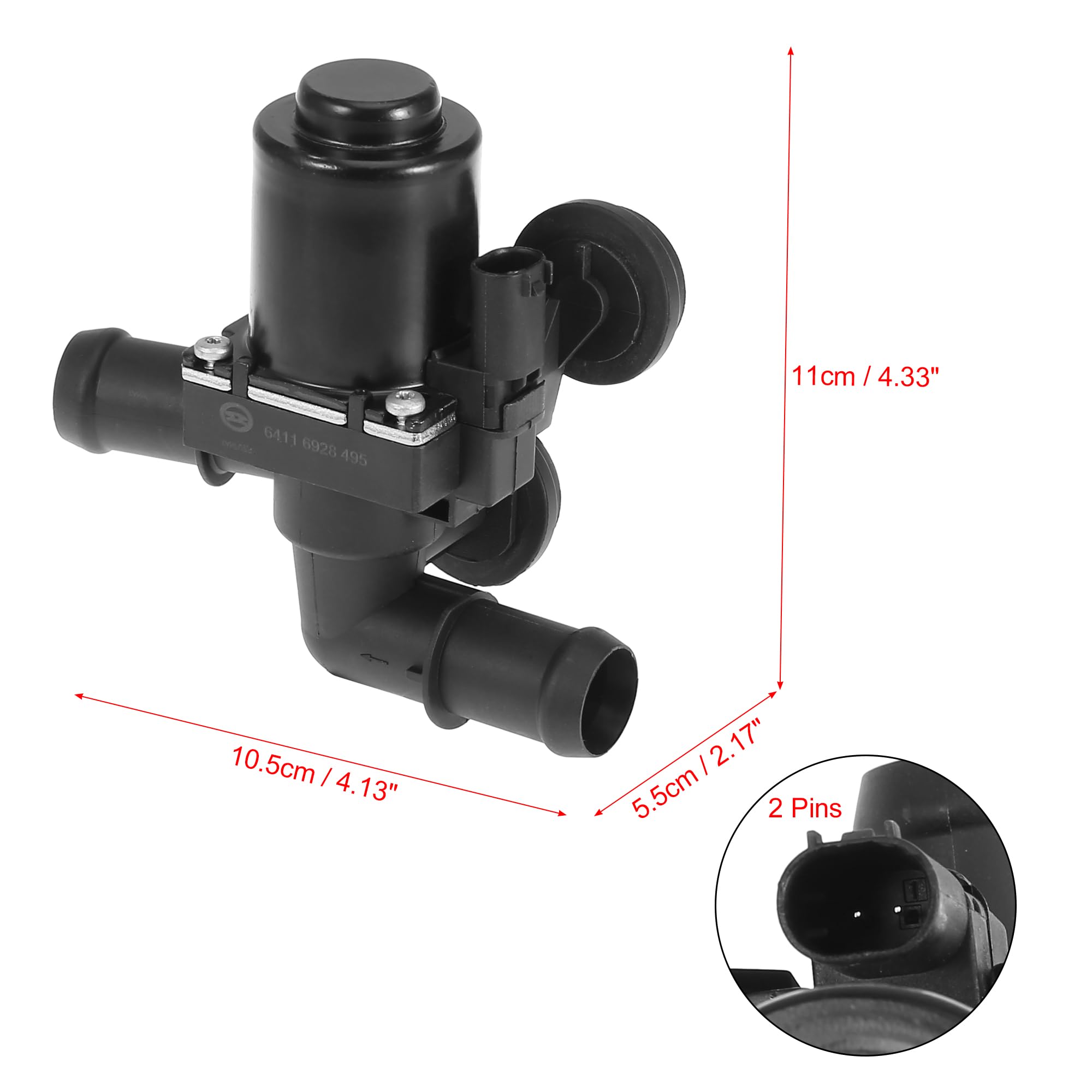 X AUTOHAUX Car Heater Control Valve Solenoid Replacement 64116928495 for BMW X3 2004-2010 - Compatible with E83 Models - Perfect for Winter Heating System Repair & Maintenance