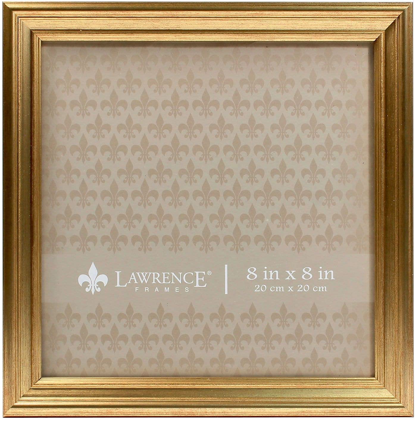 Lawrence Frames 536288 8x8 Inch Sutter Burnished Gold Picture Frame - Perfect for Displaying Family Photos, Wedding Pictures, and Home Decor