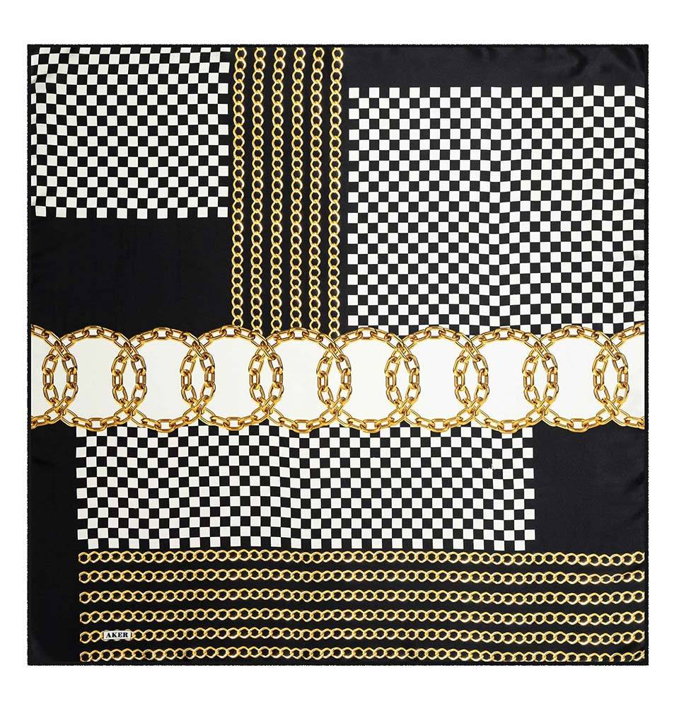 Premium Aker Turkish Silk Hijab Scarf - Breathable & Lightweight for Spring/Summer 2020 (Style #7925, Black) - Perfect for Daily Wear, Prayer & Special Occasions