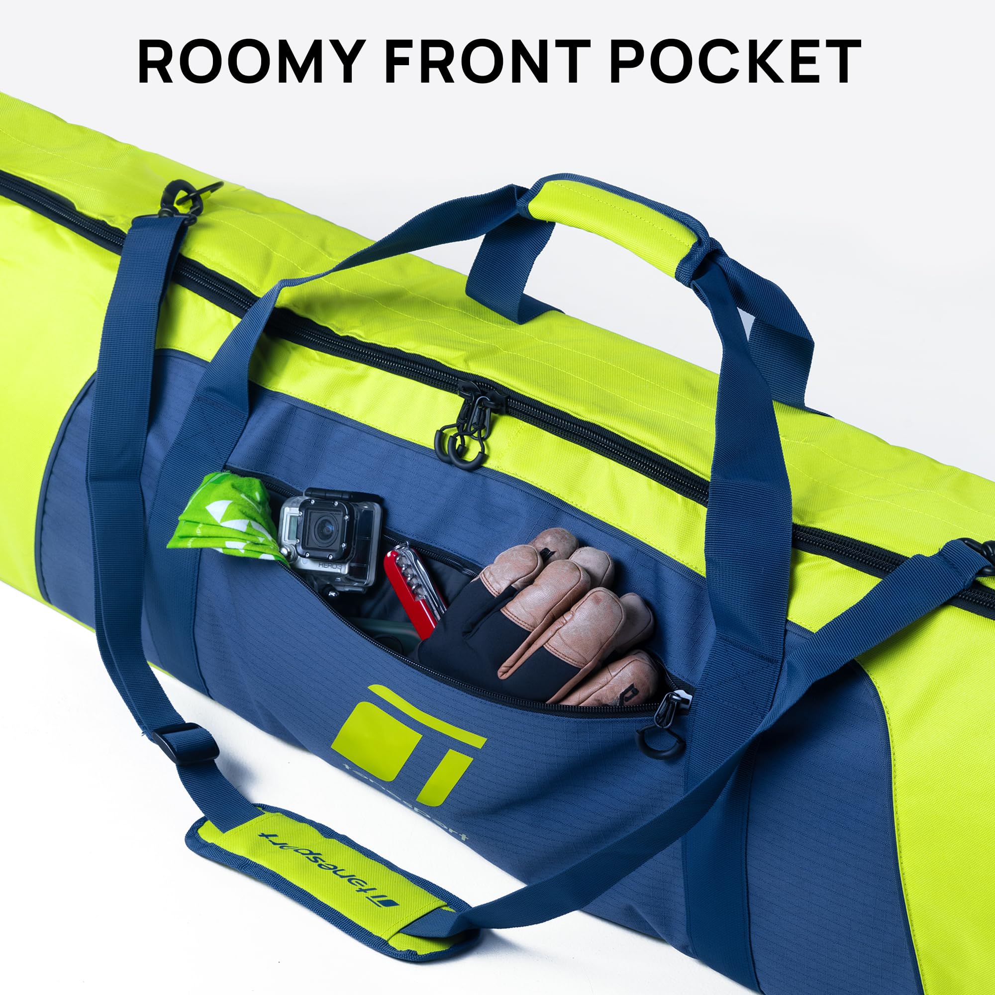 **Padded Waterproof Snowboard Travel Bag for Airplane - Up to 165cm (65