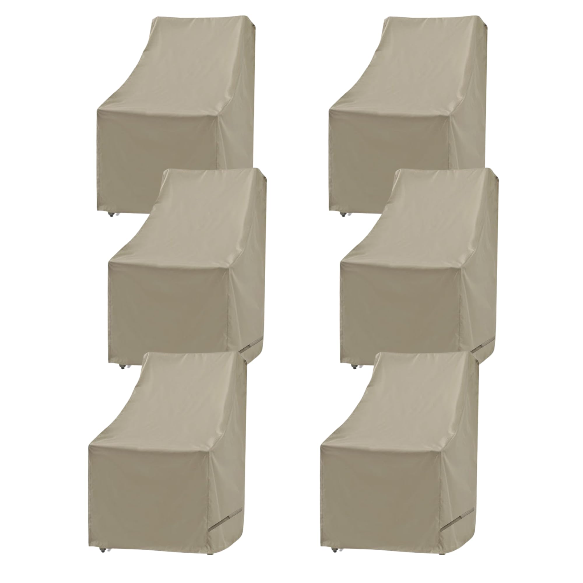 Premium Tight Weave Patio Chair Covers 6-Pack - Waterproof, UV-Resistant Outdoor Furniture Protectors with Adjustable Straps & Secure Fasteners - Fits High Back Chairs 27