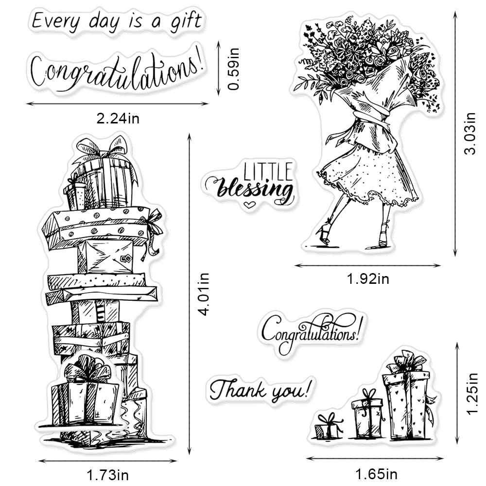 Valentine's Day Clear Rubber Stamps Set - Floral Design DIY Scrapbooking & Card Making Supplies for Paper Crafts, Photo Albums, Gift Wrapping - Perfect for Handmade Greeting Cards, Wedding Invitations, and Memory Books
