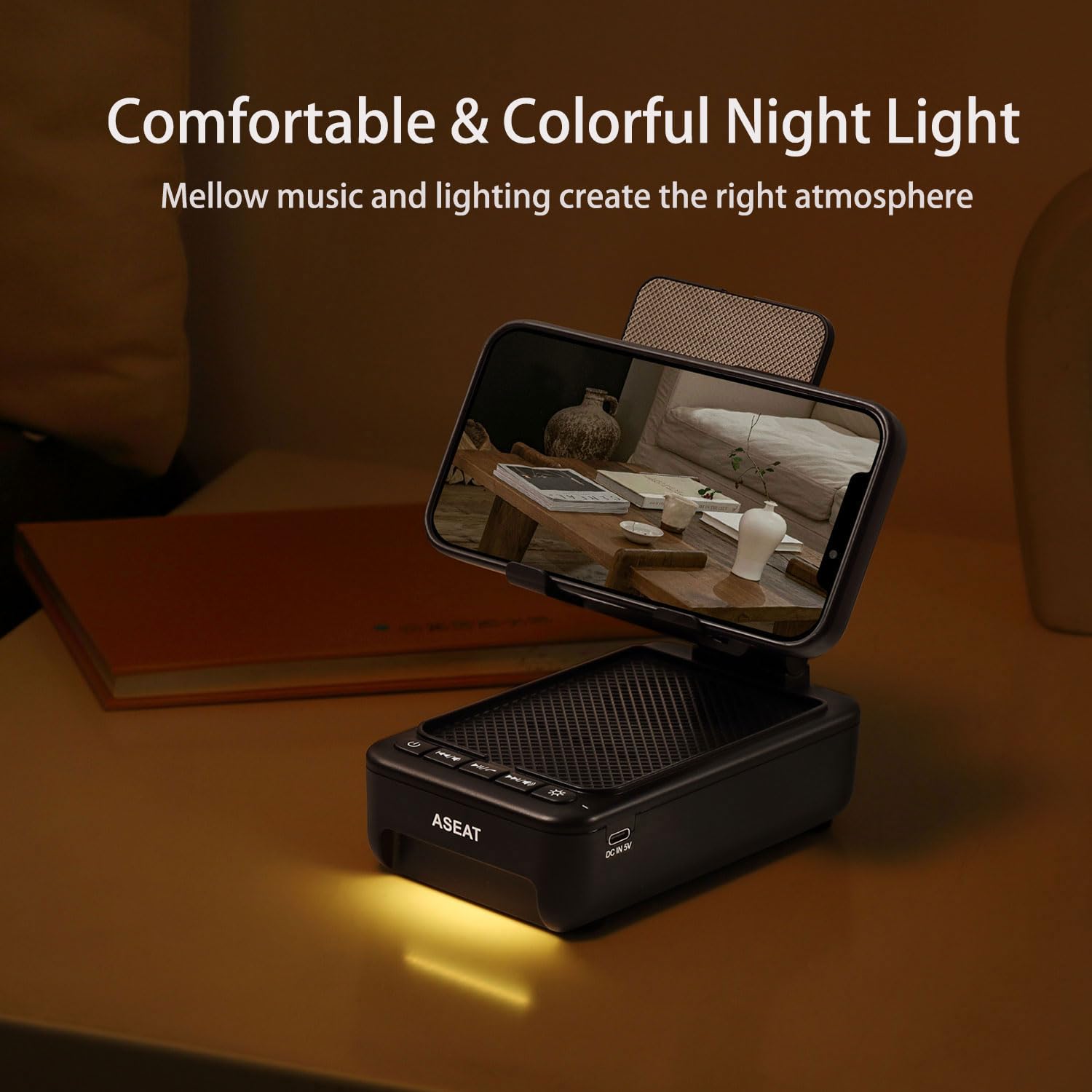Wireless Bluetooth Speaker with LED Color Changing Lights & Phone Stand - Unique Birthday Gifts for Men, Women, Dad, Husband - Perfect for Home, Office, Travel & Party Use