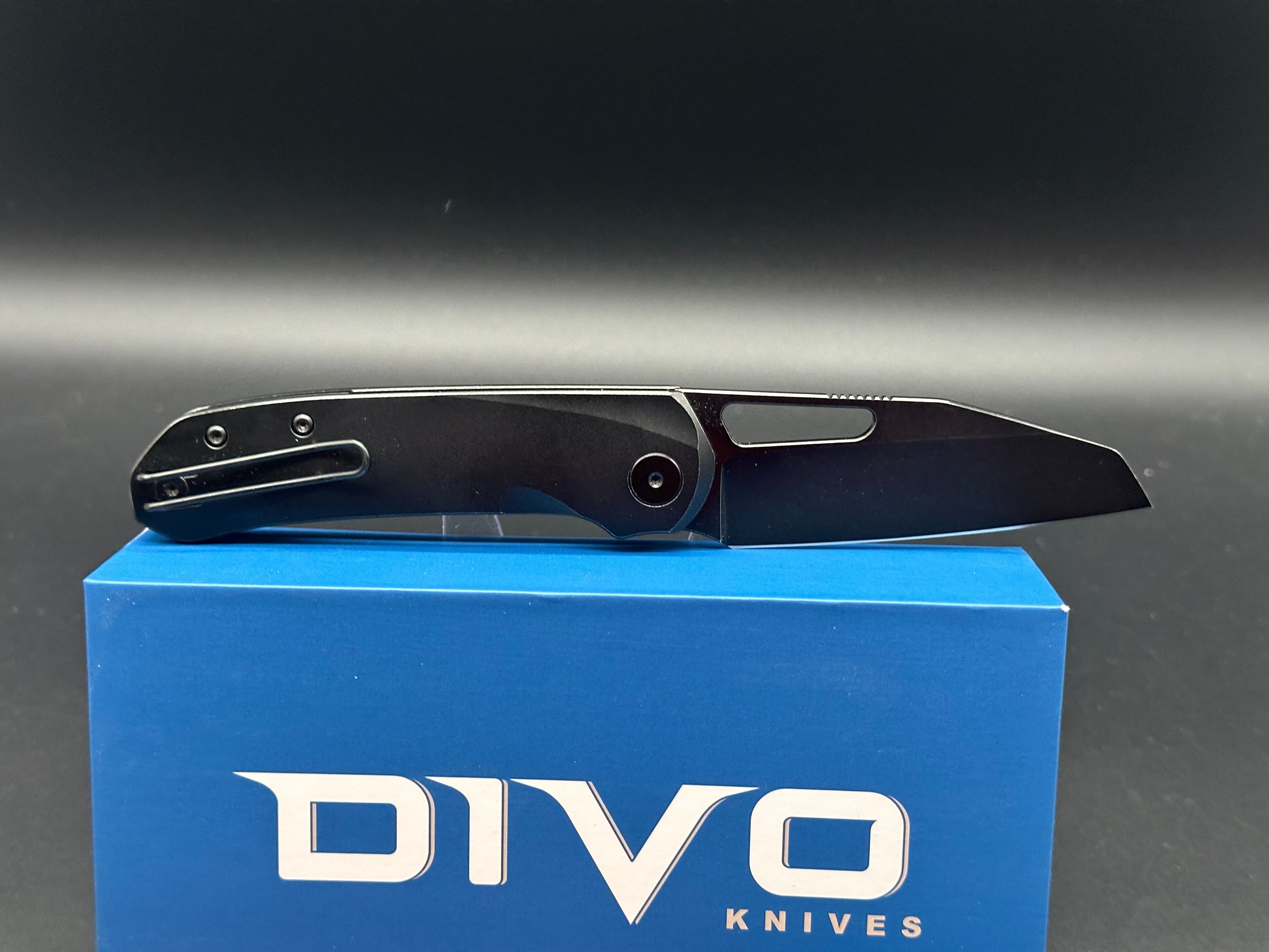 Divo Buzz Black Titanium Handle Folding Knife with M390 Steel Blade - EDC, Outdoor Camping, Survival & Everyday Carry