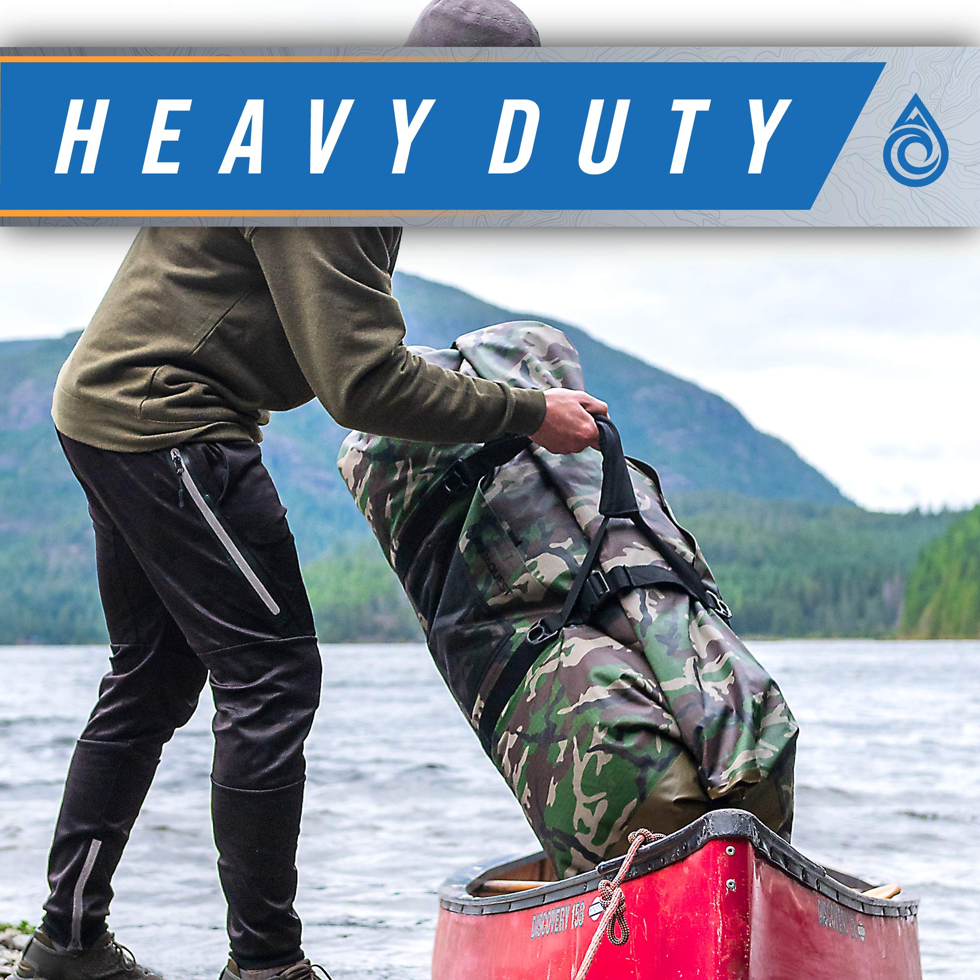 AquaQuest White Water Duffel - 100% Waterproof Heavy Duty Dry Bag for Travel, Sports, Motorcycle, Boating & Fishing - Durable & Comfortable (50L, 75L, 100L) - Perfect for Outdoor Adventures, Camping & Water Sports