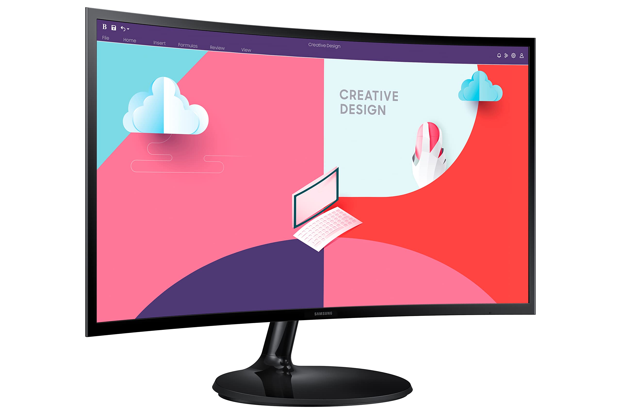 Samsung LS24C360EAUXXU 24 Inch Curved Full HD 1080p Computer Monitor - 1920x1080 Resolution, HDMI & VGA Ports, Ultra-Slim Design - Perfect for Home Office, Gaming, and Entertainment