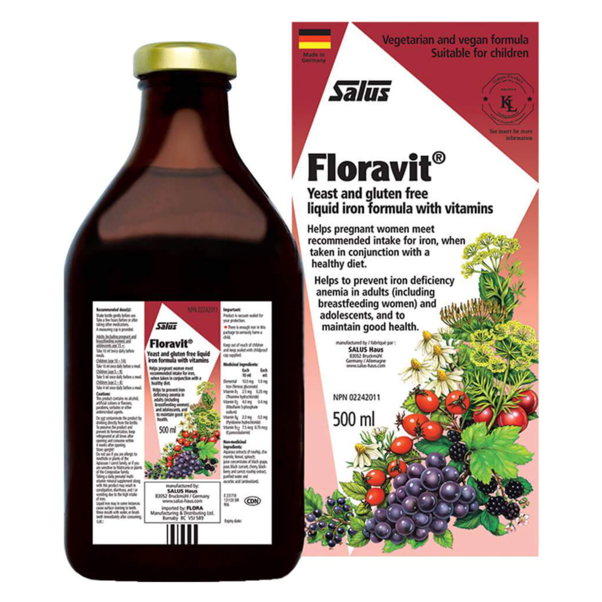 Floravit Yeast-Free & Gluten-Free Iron Supplement with Essential Vitamins (Bonus Travel Pack) – Supports Energy, Immunity & Healthy Blood for Active Lifestyles