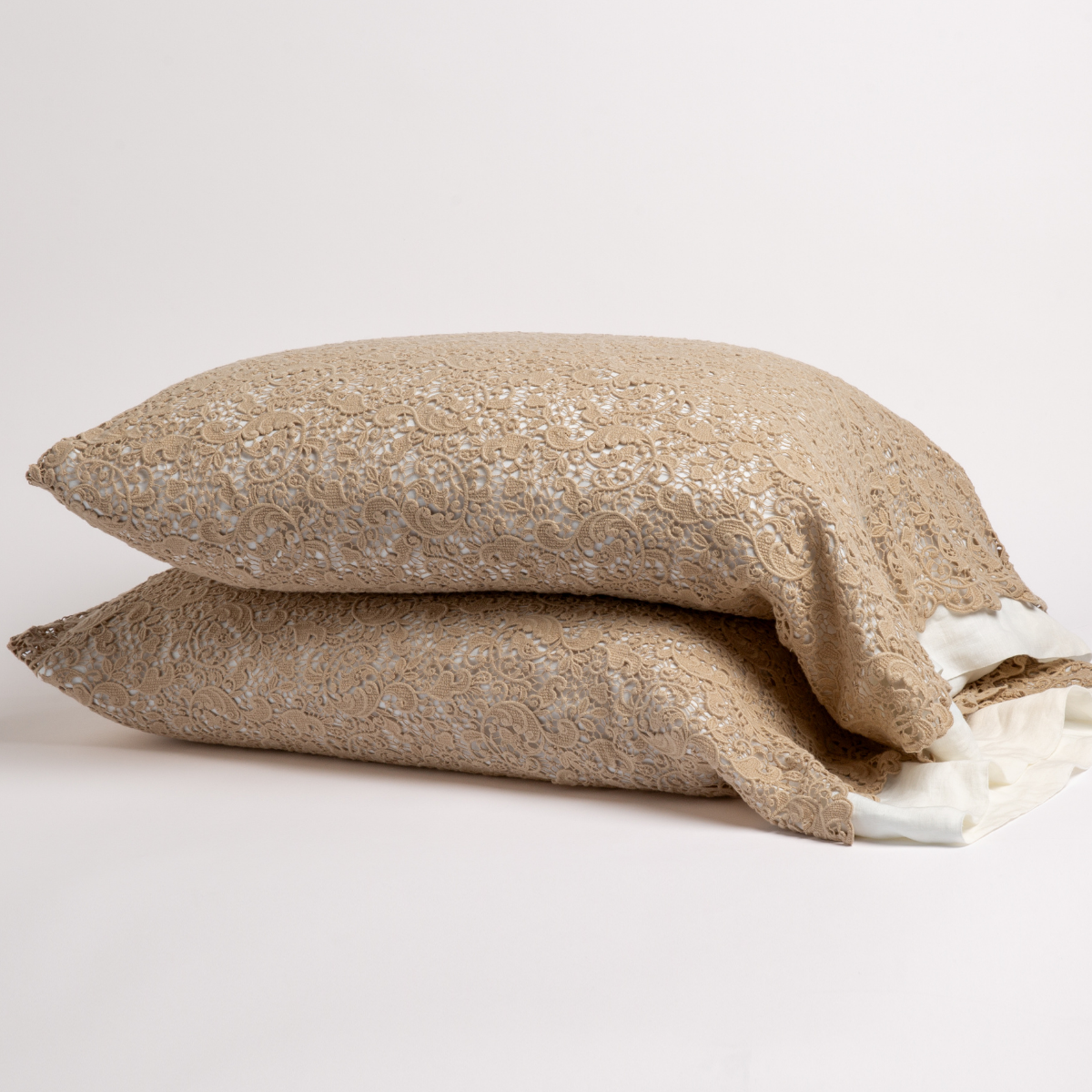 Allora Lace Pillowcase (Single) - Elegant Embroidered Cotton Pillow Cover for Bedroom Decor | Perfect for Guest Rooms, Weddings & Luxury Home Styling