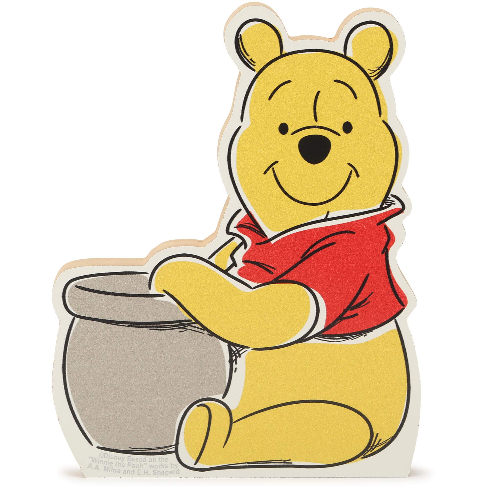 Disney Winnie the Pooh & Honey Pot Wooden Shelf Decor - Cute Kids Room, Nursery & Playroom Decoration - Perfect for Bookshelves, Dressers & Wall Display
