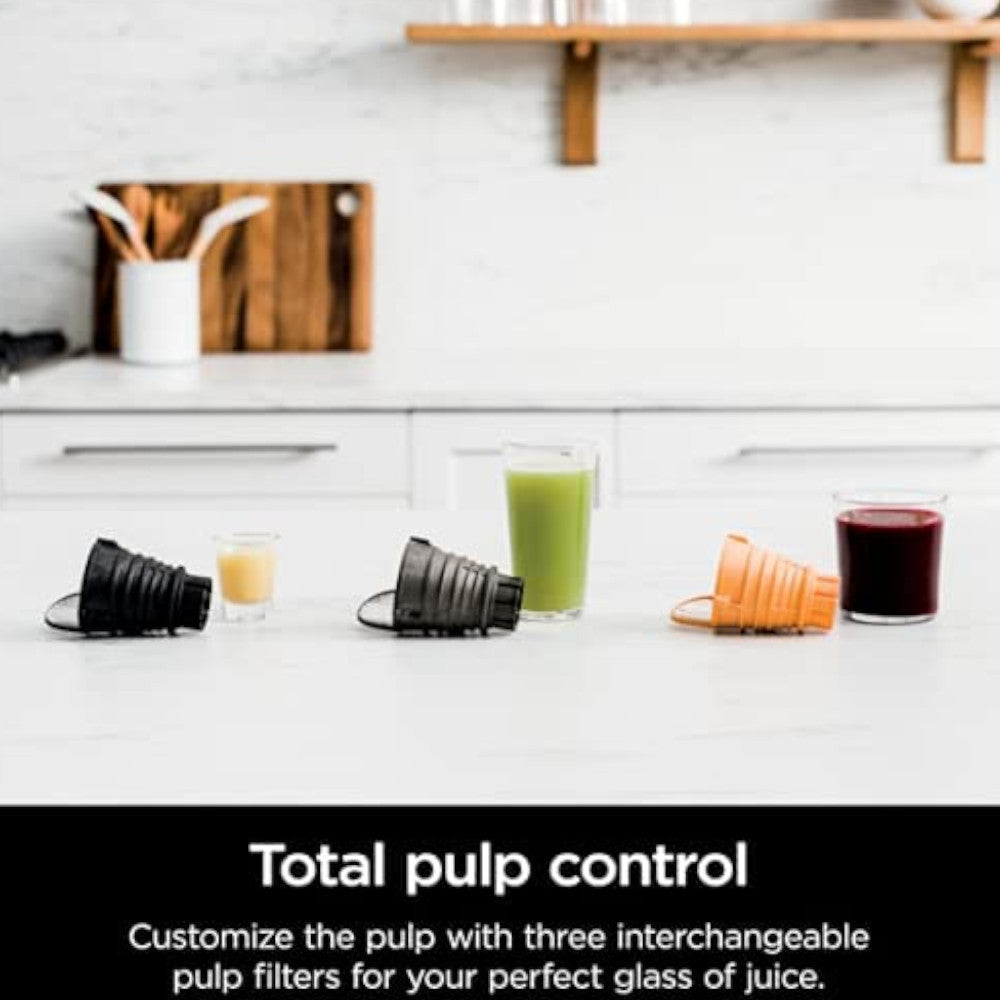 Ninja Cold Press Juicer Pro - Slow Masticating Juicer for Fruits & Vegetables - Factory Certified Refurbished with Home Essentials Warranty (Model JC101) - Perfect for Healthy Juicing at Home, Gym, or Office