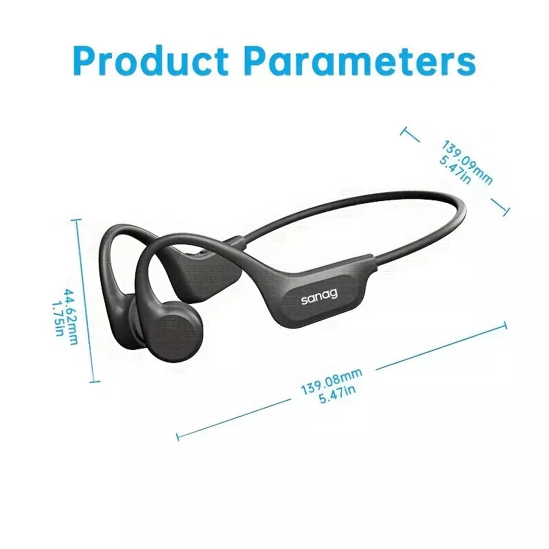 Sanag B60S Pro RunBeat 2nd Gen Open Ear Bone Conduction Headphones for Swimming, Running & Workout - Wireless Bluetooth Sports Earbuds with Sweatproof Design