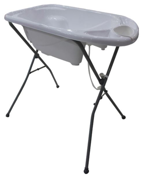 White Baby Bathtub for Newborns - Safe & Comfortable Infant Bathing Tub with Non-Slip Design | Perfect for Nursery, Bath Time & Travel