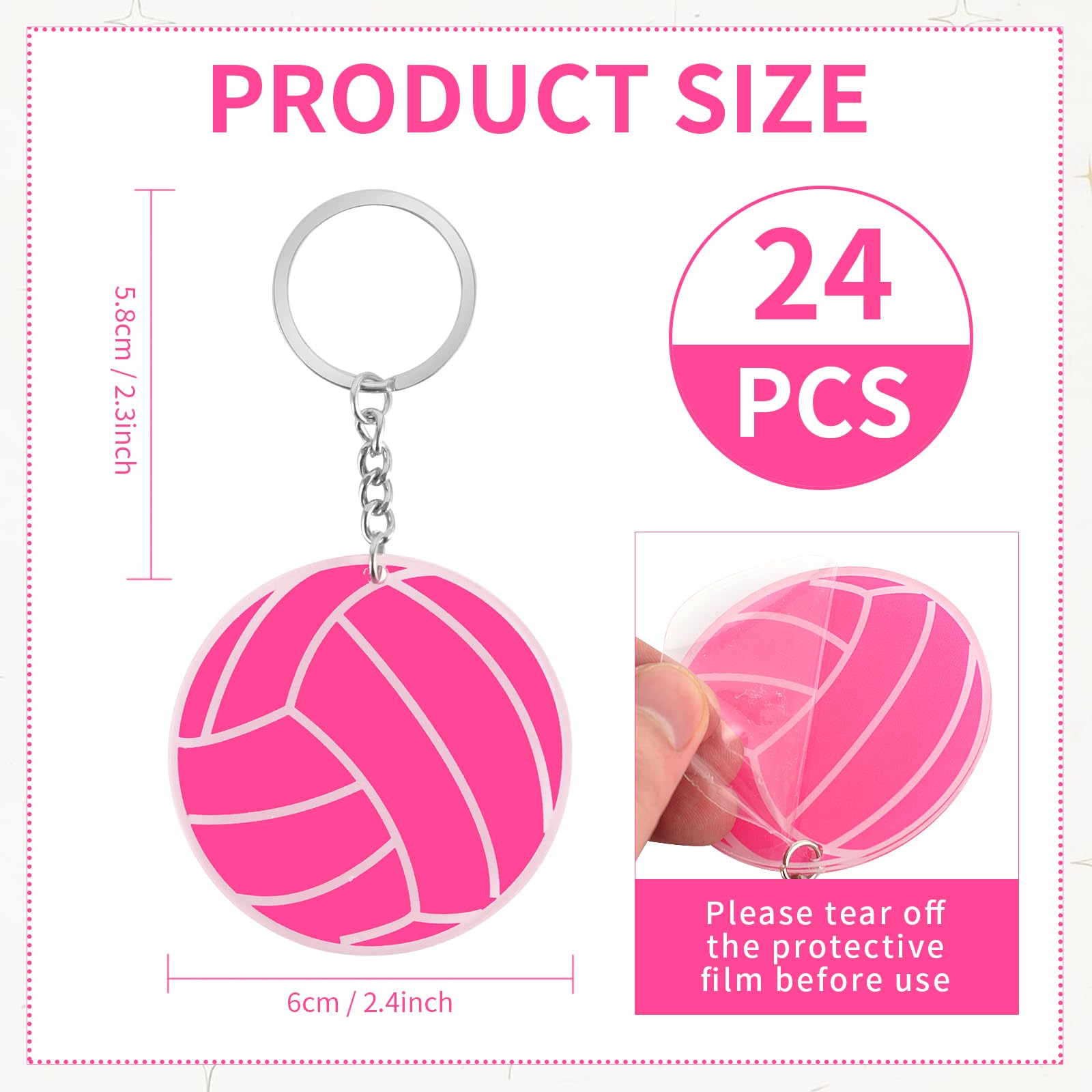 12 Pack Volleyball Keychains - Bulk Purple Volleyball Gifts for Team Players, Teen Girls & Sports Fans | Perfect for Team Gifts, Player Appreciation, Sports Events & Volleyball Enthusiasts