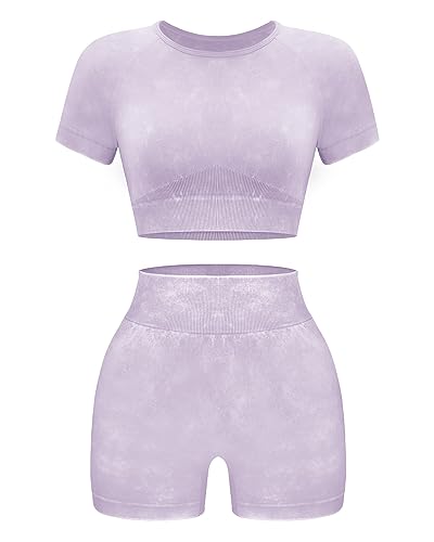 Short-sleeve + Shorts: Purple