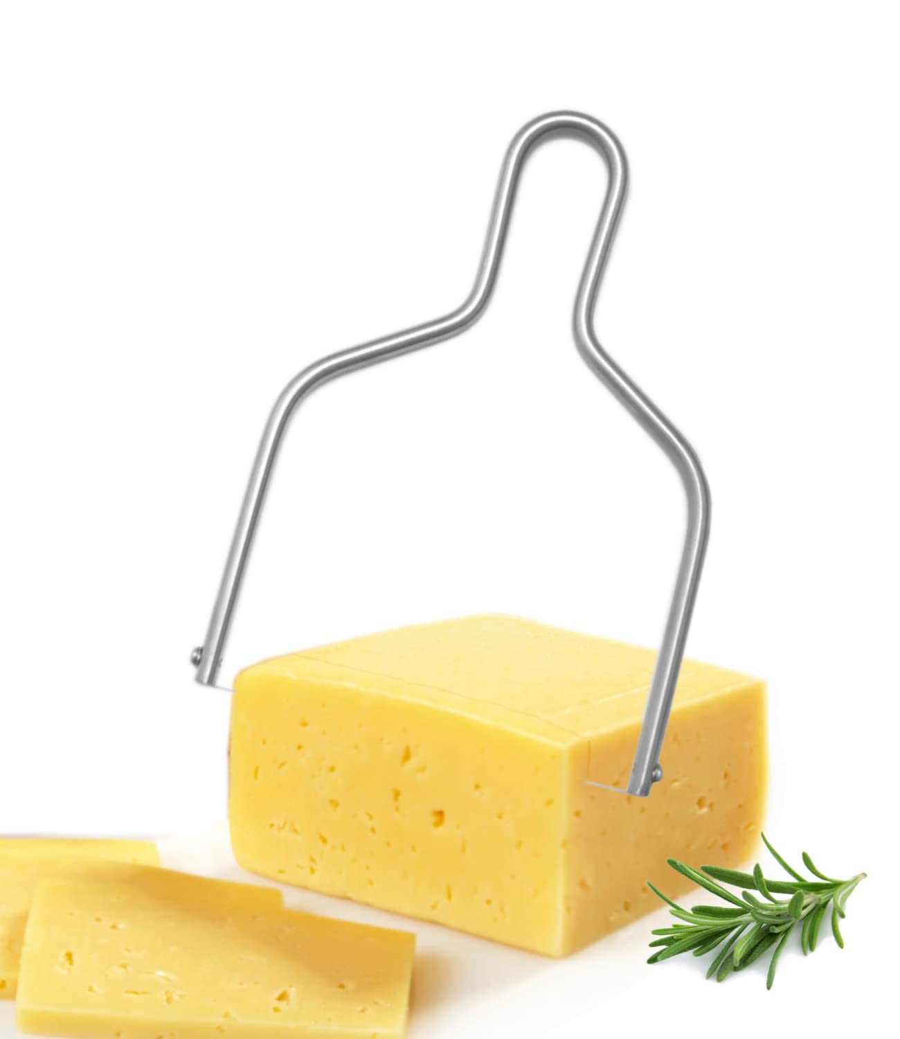 Premium Stainless Steel Cheese Slicer with Wire - Professional Cheese Cutter & Butter Slicer for Kitchen | Perfect for Cheese Boards, Charcuterie Platters & Gourmet Food Preparation