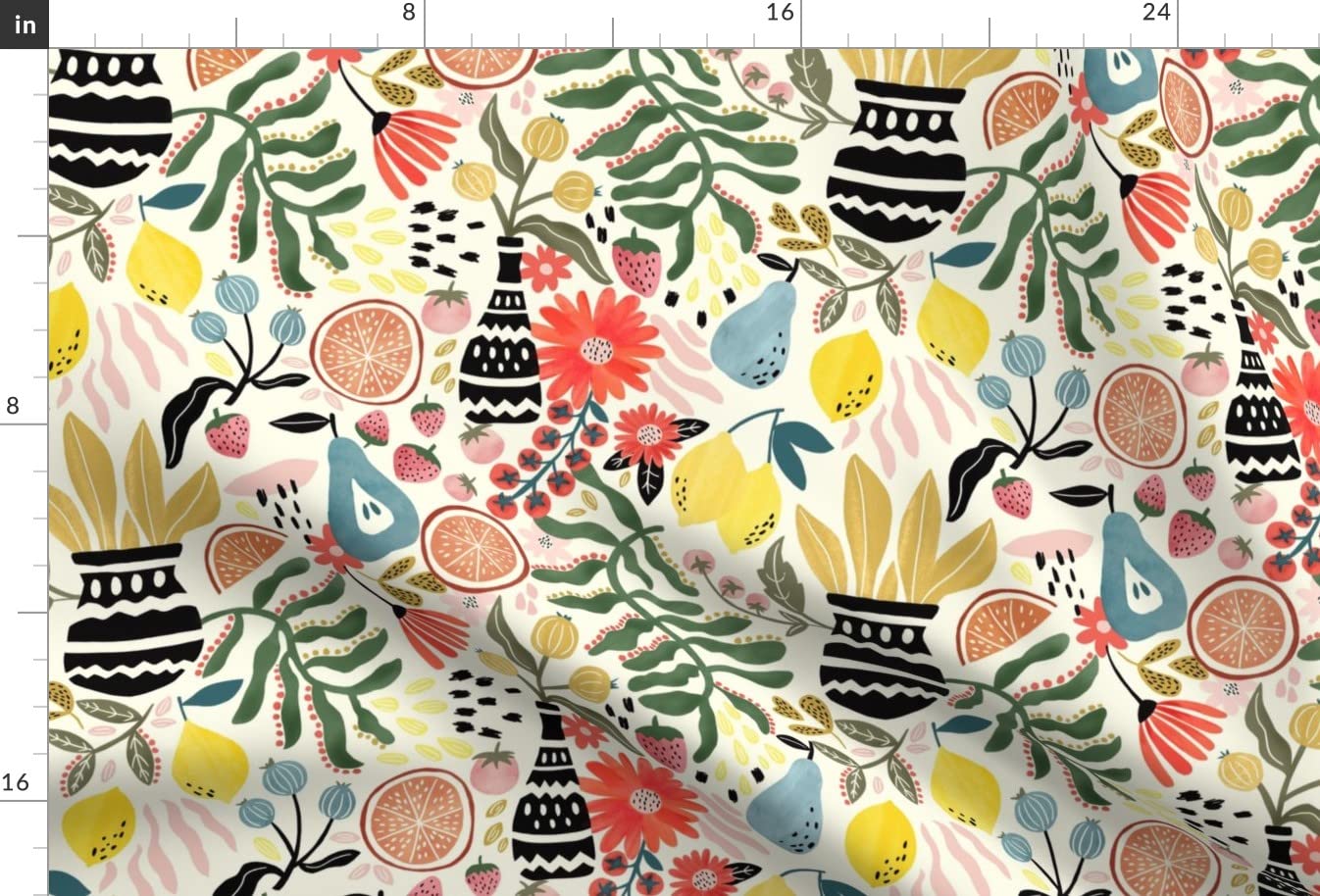 Premium Spoonflower Fabric - Vibrant Vegetables & Garden Fruits Tomato Print on Soft Minky Fabric - Fat Quarter for Sewing Projects, Baby Blankets, Quilt Backing & Plush Toys | Perfect for DIY Crafts, Nursery Decor & Gift Making