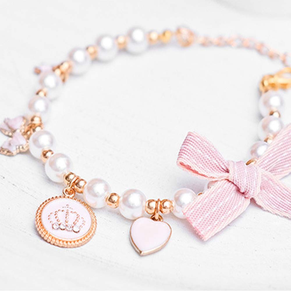 Luxury Pearl Crown Collar for Cats & Small Dogs - Elegant Pet Jewelry Accessory with Adjustable Band for Special Occasions & Photo Shoots