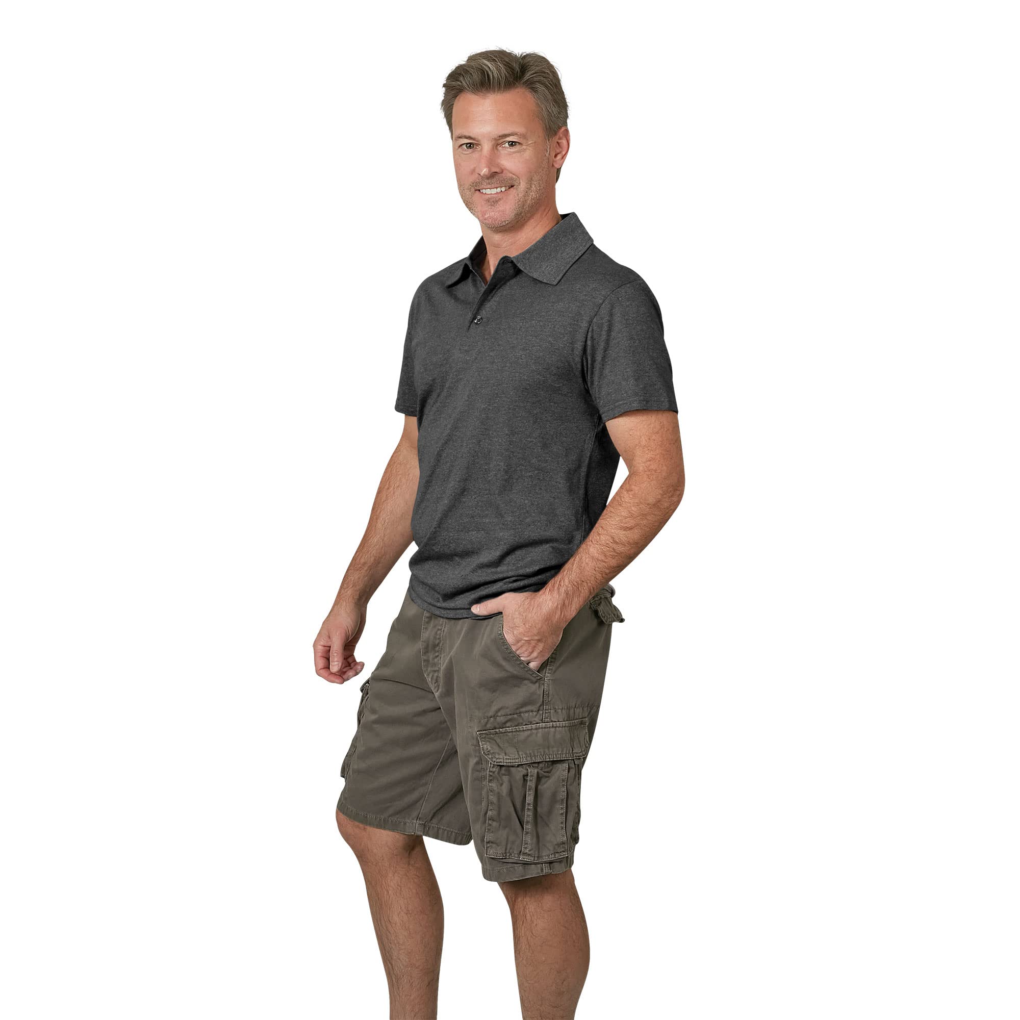 Victory Men's Twill Cargo Shorts - Lightweight Cotton Casual Shorts with Multiple Pockets for Outdoor Hiking, Camping & Summer Travel | Comfortable & Durable