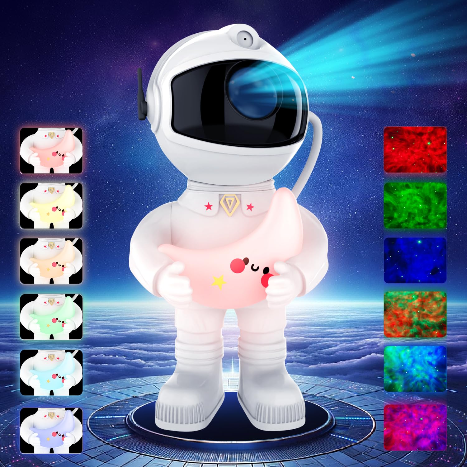 Wonhag Astronaut Star Projector Galaxy Night Light - LED Nebula Ceiling Lamp with Timer & Remote Control, Space Projector for Bedroom, Nursery, Kids Room Decor, Christmas & Birthday Gifts (White) - Perfect for Relaxation, Meditation, Sleep Aid, and Creating a Dreamy Space Atmosphere
