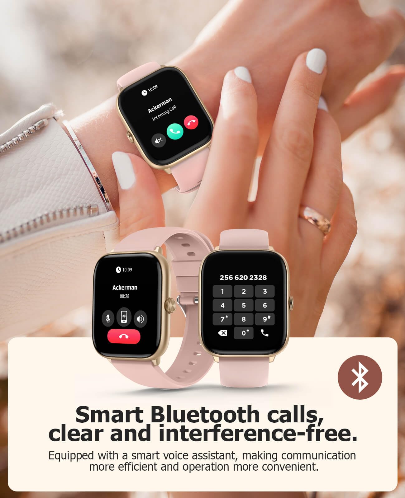 Smart Watches for Women with Bluetooth Calling, 2.06