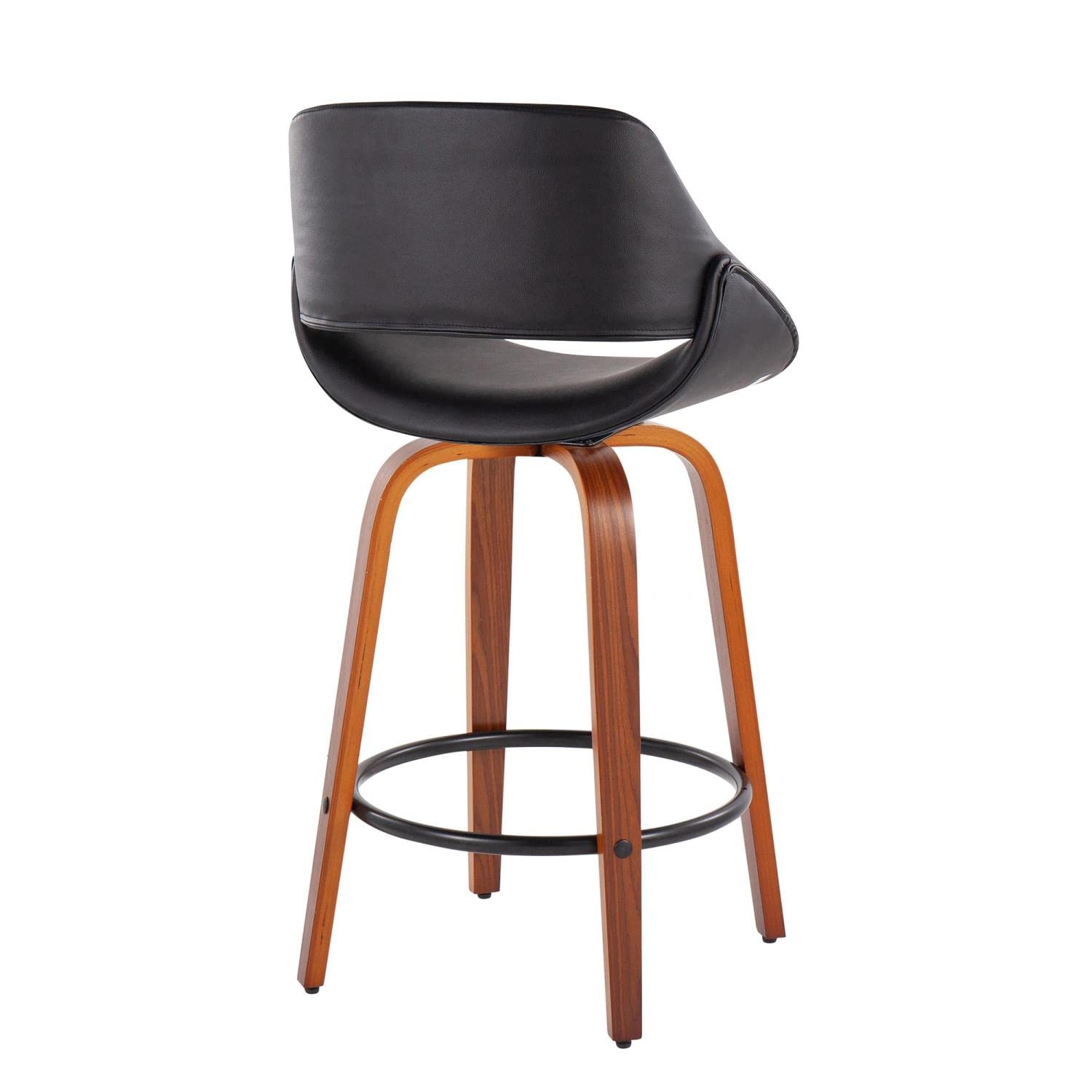 LumiSource Walnut Wood Counter Stools Set of 2 - 24