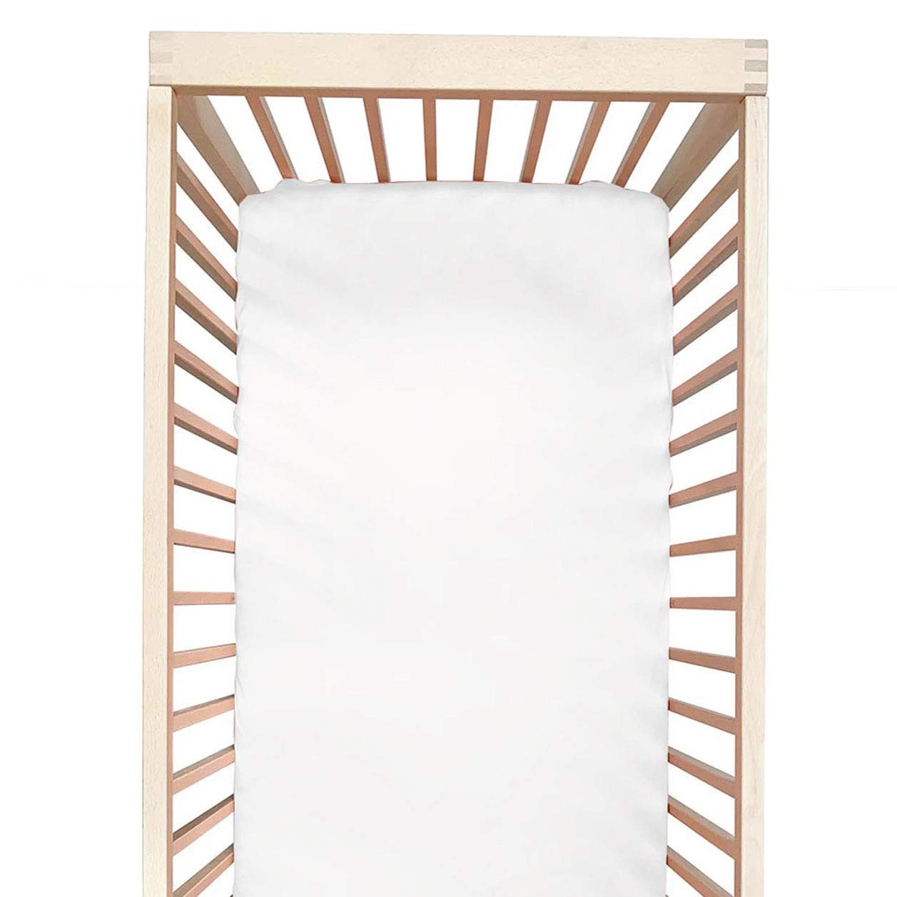 100% Pure Mulberry Silk Baby Crib Sheet - Hypoallergenic & Breathable Fitted Crib Mattress Cover 28x52 Inches - Natural White for Boys & Girls - Perfect for Sensitive Skin & Reducing Hair Friction (Nursery, Baby Shower Gift, Newborn Essentials)