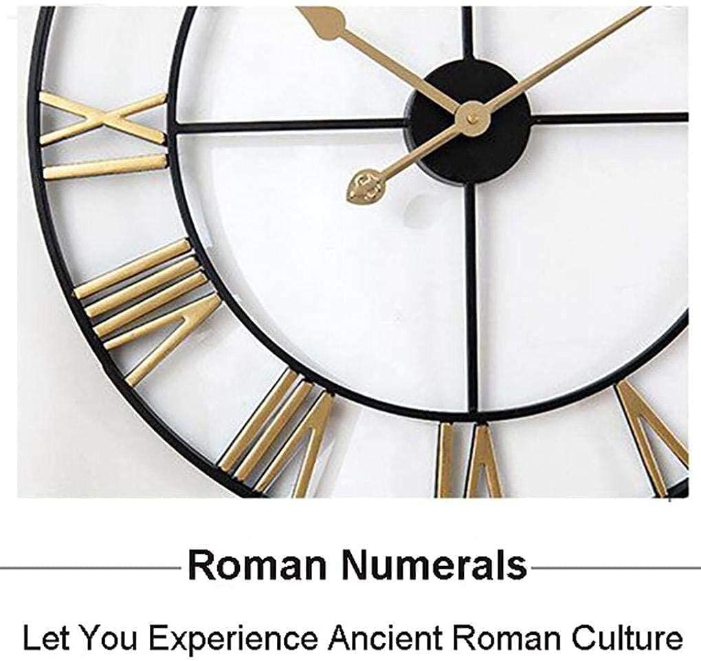 Weatherproof Outdoor Wall Clock - Retro Iron Roman Numeral Garden Clock with Precise Timing - Perfect for Patio, Backyard, Porch & Garden Decor
