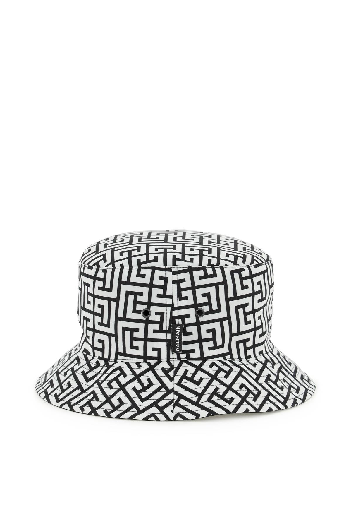 Balmain Monogram Nylon Bucket Hat for Men & Women - Stylish Sun Protection for Outdoor Activities, Beach, and Travel