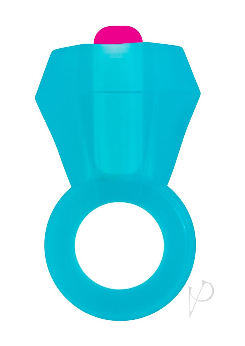 Bling Pop Vibrating Cock Ring for Men - Blue Pleasure Ring for Enhanced Sensation & Performance - Perfect for Couples Play & Solo Use