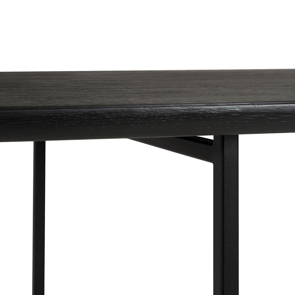 Oak Black Arc Dining Table - Modern Wooden Dining Table for Home & Kitchen - Perfect for Family Gatherings & Dinner Parties