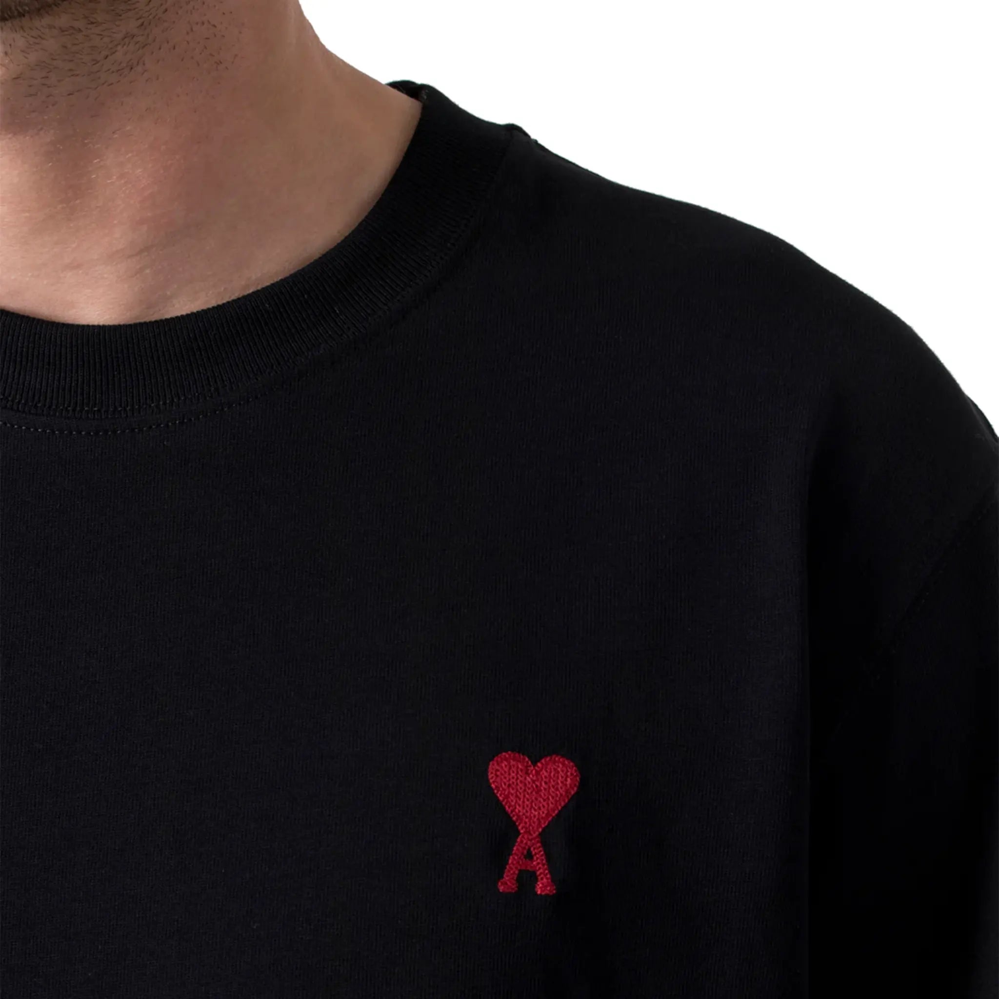 Ami Paris Ami De Coeur Black Red T-Shirt for Men - Stylish Graphic Tee for Casual Wear & Street Fashion