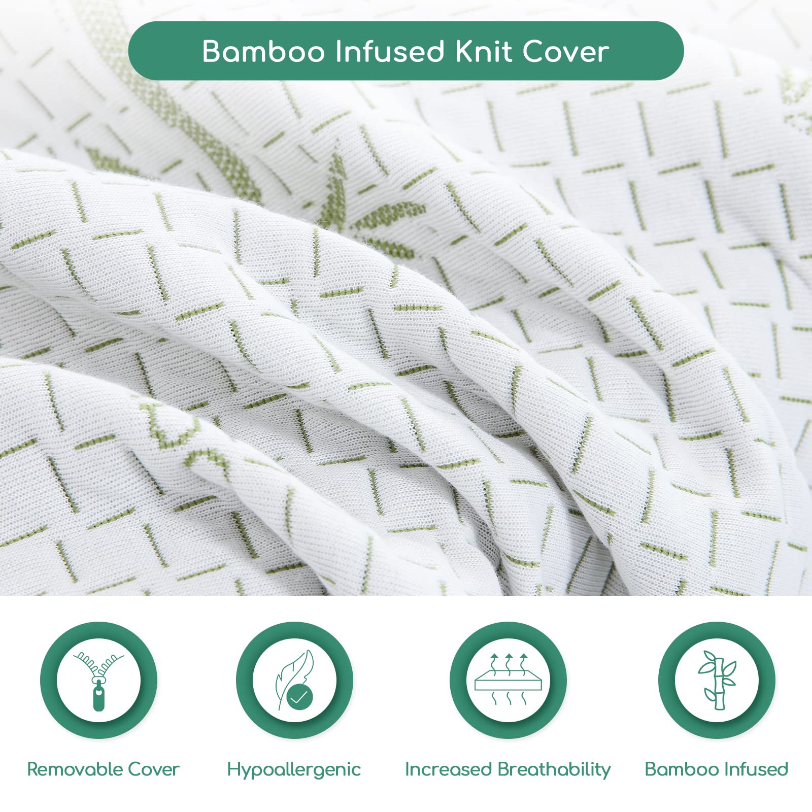 **8 Inch Memory Foam Mattress in a Box - Airdown King Kids Mattress with Breathable Bamboo Cover, Medium Firm Green Tea Gel, CertiPUR-US Certified, Made in USA - Perfect for Bunk Beds, Trundles & Kids' Bedrooms (AD-DM-8K)**