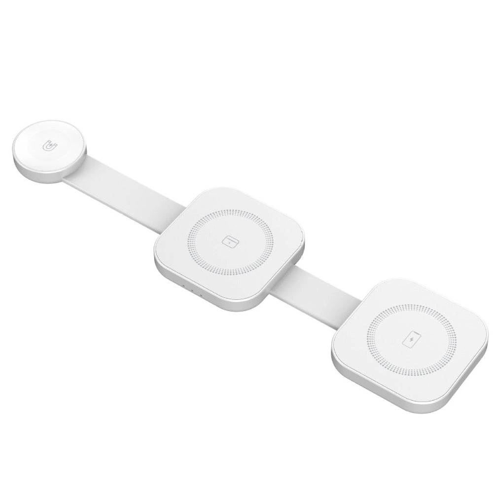 PowerMax Trio Foldable 3-in-1 Wireless Charger for iPhone, Samsung & AirPods - Fast Charging Stand for Home, Office & Travel