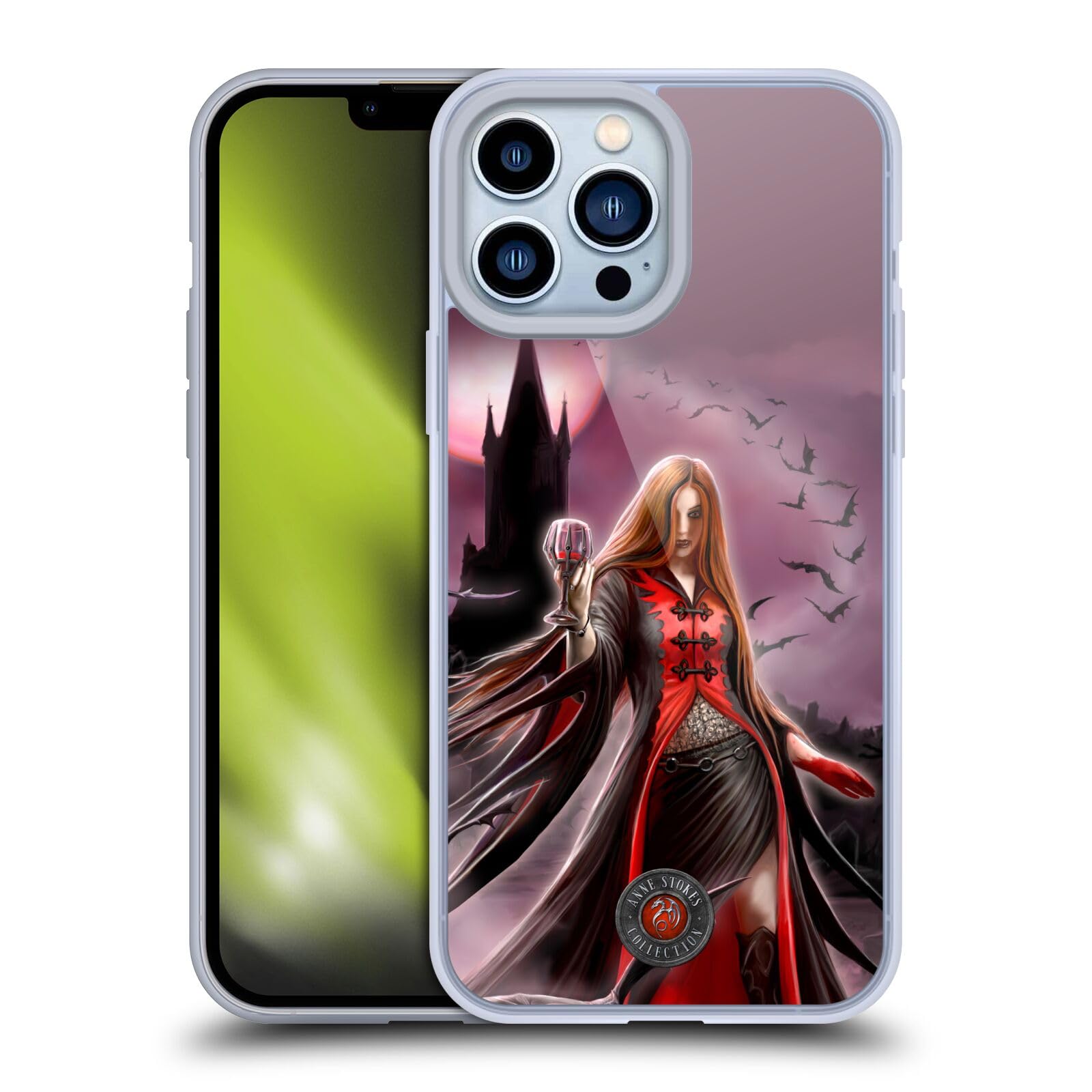 Officially Licensed Anne Stokes Blood Moon Gothic Soft Gel Case for Apple iPhone 13 Pro Max - Stylish Protective Phone Cover for Gothic Lovers, Perfect for Halloween, Cosplay & Dark Aesthetic Enthusiasts
