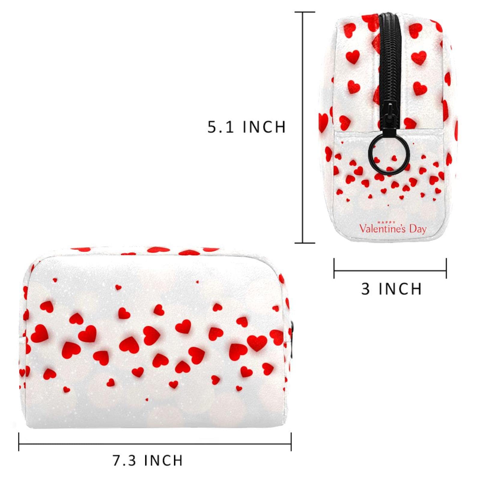 Portable Travel Makeup Bag with Zipper - Small Cosmetic Pouch with Flying Hearts Design, Toiletry Organizer for Women | Perfect for Airplane Carry-on, Gym & Weekend Getaways